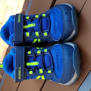 Blue Merrell hiking boots boys 13M